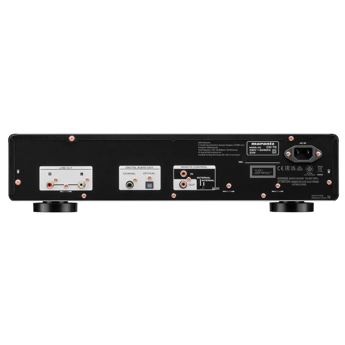 Marantz CD 70 CD Player with High-Performance DAC and USB Playback - Black Black
