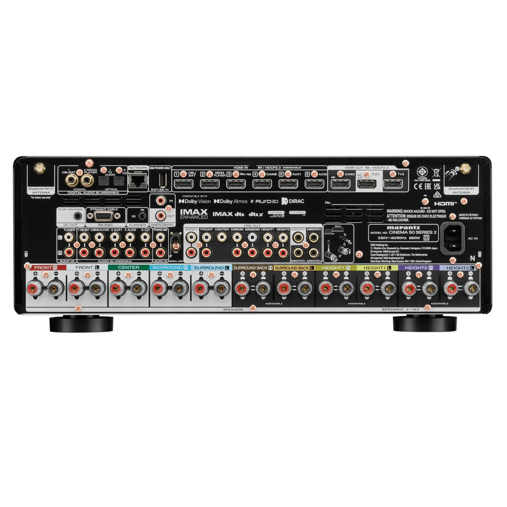 Marantz Cinema 50 Series 2 9.4-Channel AV Receiver with Dolby Atmos Dirac Live & Powered by HEOS - Black Black