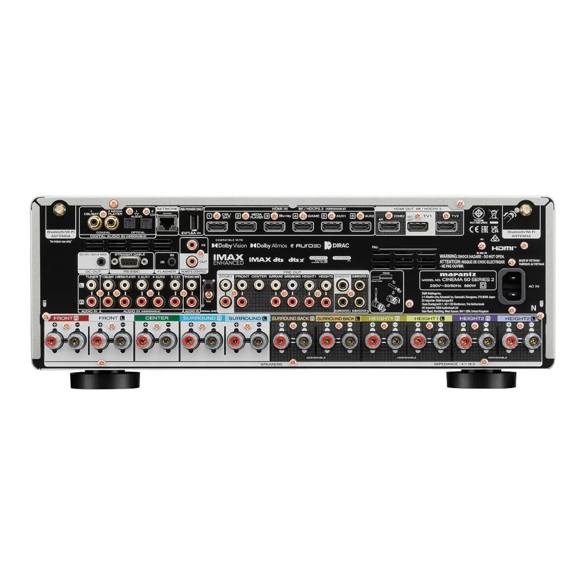 Marantz Cinema 50 Series 2 9.4-Channel AV Receiver with Dolby Atmos Dirac Live & Powered by HEOS - Silver Gold Silver