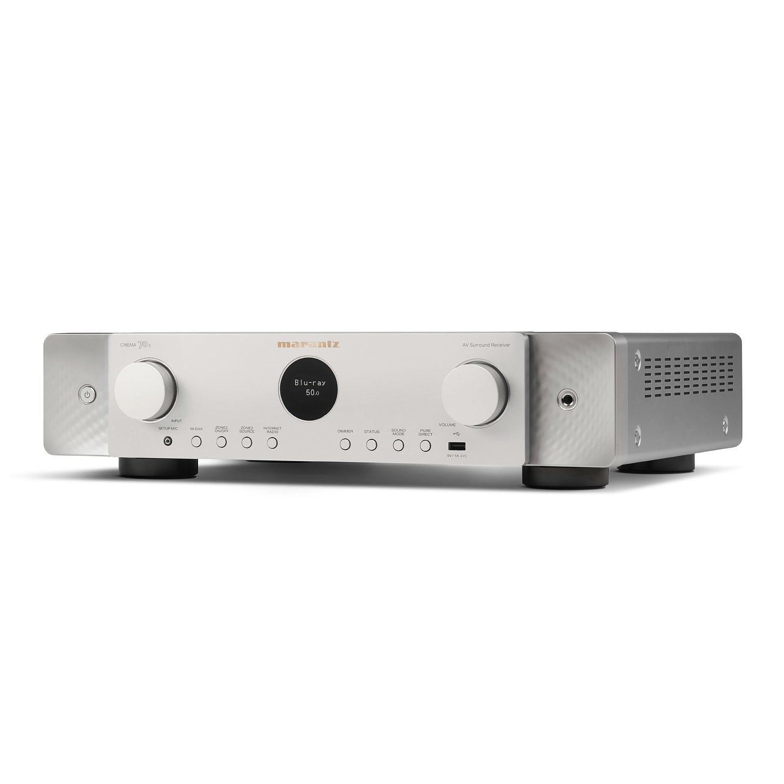 Marantz CINEMA 70s 7.2 Channel AV Receiver Silver with Monitor Audio Bronze 300 7G 5.1 Speaker Package White