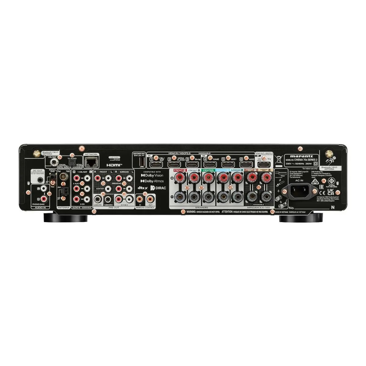 Marantz Cinema 70s Series 2 7.2-Channel Slimline AV Receiver with Dolby Atmos & Powered by HEOS - Silver Gold