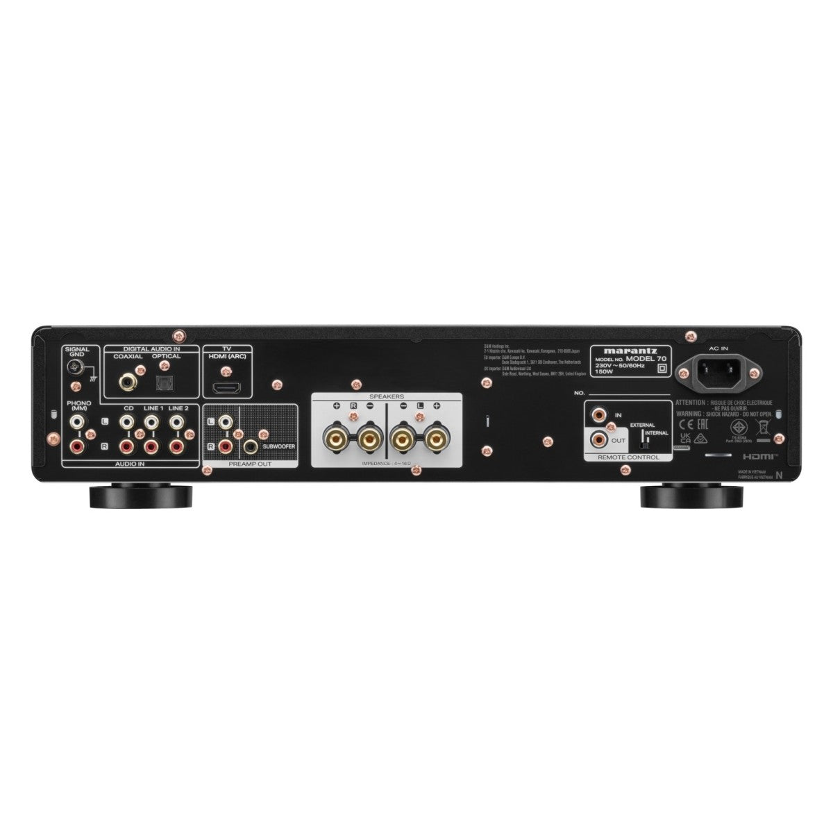 Marantz Model 70 Amplifier with Monitor Audio Silver 50 8G Bookshelf Speakers Pair HiFi Package Black