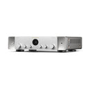 Marantz Model 70 Amplifier Silver with Monitor Audio Silver 50 8G Bookshelf Speakers Pair White HiFi Package