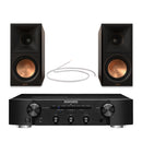 Marantz PM6007 Integrated Amplifier Black with Klipsch RP-600M II Bookshelf Speakers Pair Walnut HiFi Package