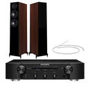 Marantz PM6007 Integrated Amplifier Black with Wharfedale Diamond 12.3 Floorstanding Speakers Walnut Pair HiFi Package