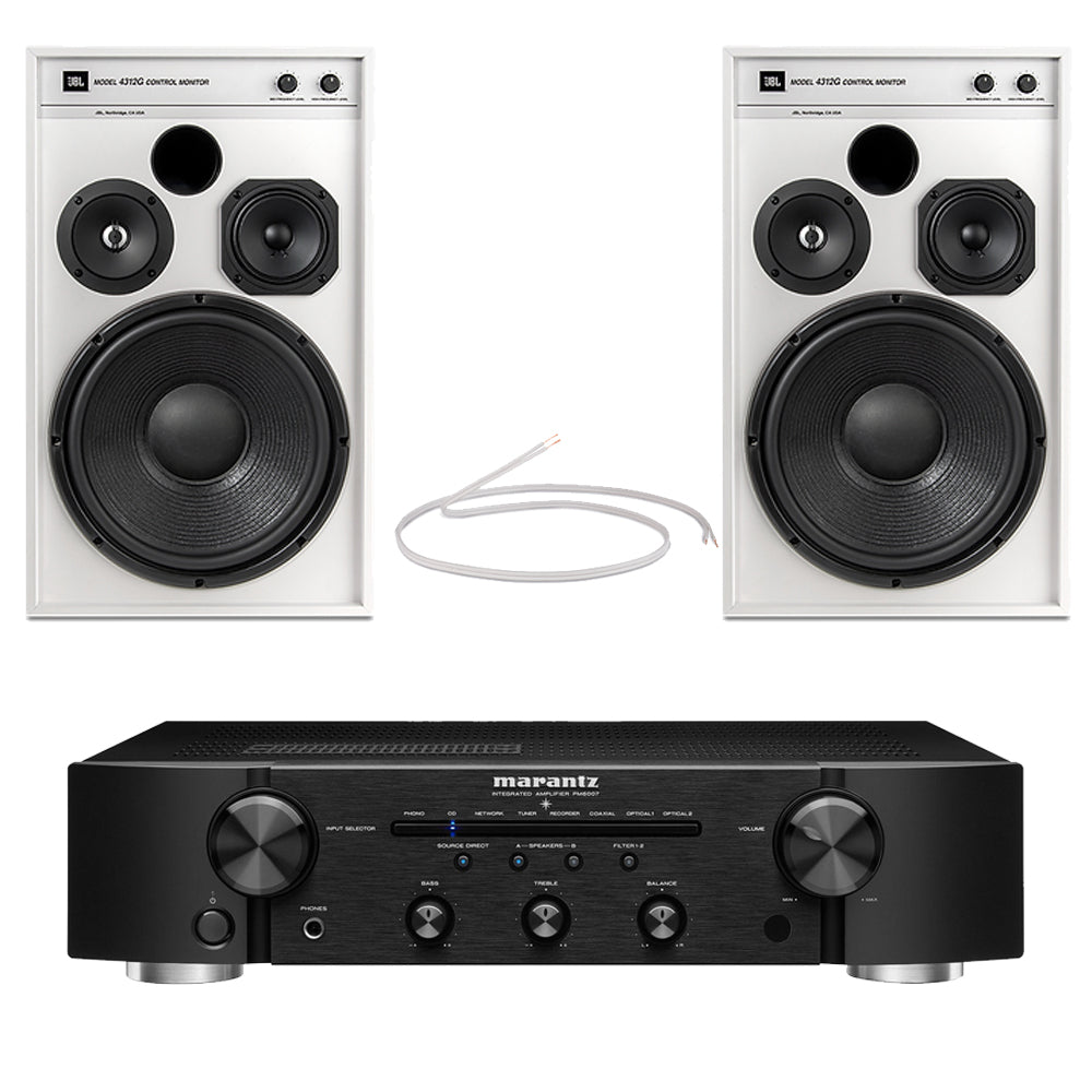 Marantz PM6007 Integrated Amplifier with JBL 4312G Studio Monitor Speakers Pair Ghost Edition HiFi Package
