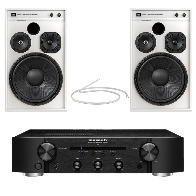 Marantz PM6007 Integrated Amplifier with JBL 4312G Studio Monitor Speakers Pair Ghost Edition HiFi Package