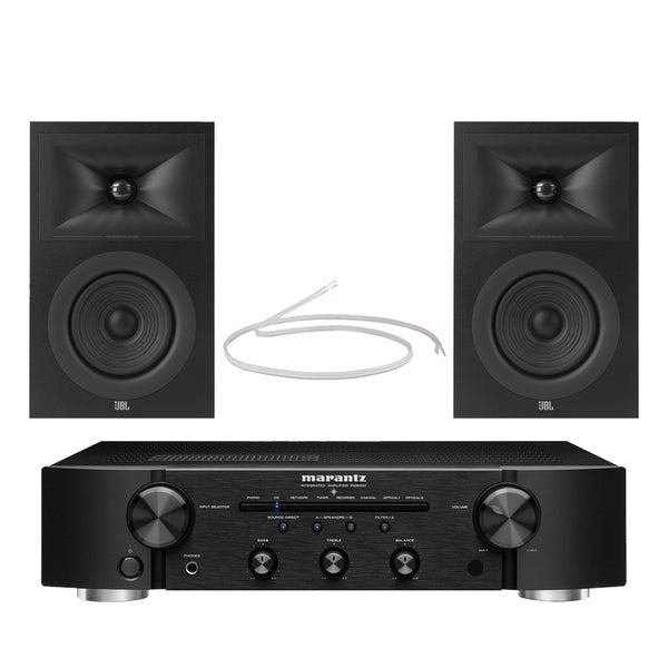 Marantz PM6007 Integrated Amplifier with JBL Stage 250B Bookshelf Speakers Pair Black HiFi Package