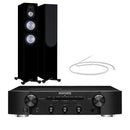 Marantz PM6007 Integrated Amplifier with Monitor Audio Silver 300 Floorstanding Speakers Pair 7G Black Pair HiFi Package