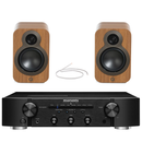 Marantz PM6007BK Integrated Amplifier With Q Acoustics Q3020c Bookshelf Speakers Pin Oak Pair HiFi Package