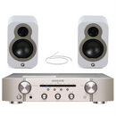 Marantz PM6007SG Integrated Amplifer Silver With Q Acoustic Q3010c Bookshelf Speakers Satin White Pair HiFi Package