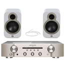 Marantz PM6007SG Integrated Amplifier Silver With Q Acoustics Q3020c Bookshelf Speakers Stain White Pair HiFi Package