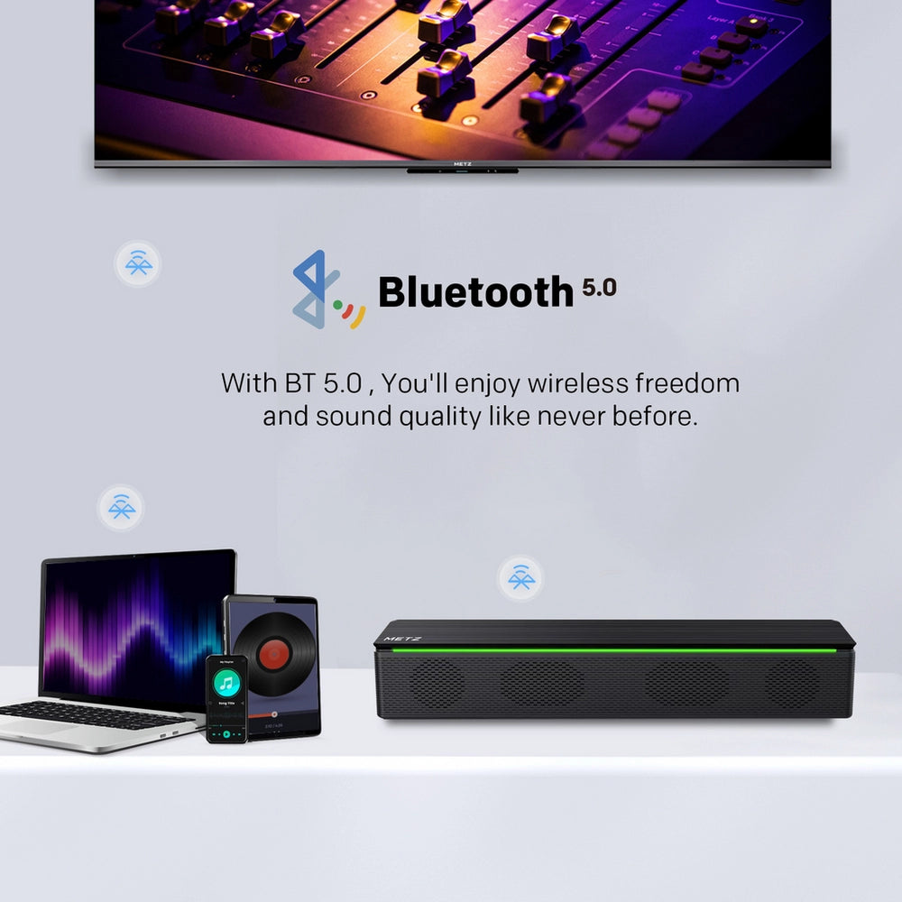Metz 43MQE7600ZUK 43 Inch 4K UHD HDR QLED Smart TV with S60 Portable Bluetooth Soundbar Bundle 43 Inch