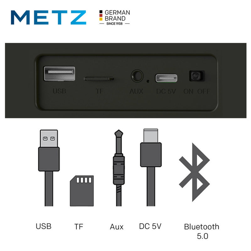 Metz 43MQE7600ZUK 43 Inch 4K UHD HDR QLED Smart TV with S60 Portable Bluetooth Soundbar Bundle 43 Inch