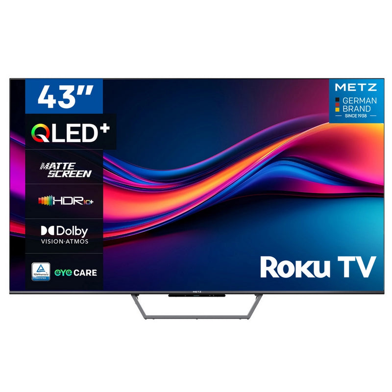 Metz 43MQF7500ZUK 43 Inch 4K UHD HDR QLED Smart TV with S60 Portable Bluetooth Soundbar Bundle 43 Inch