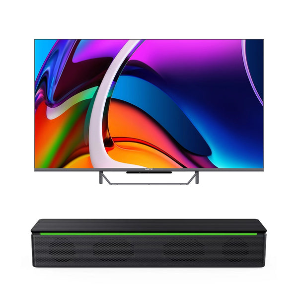 Metz 55MQE7600ZUK 55 Inch 4K UHD HDR QLED Smart TV with S60 Portable Bluetooth Soundbar Bundle 55 inch