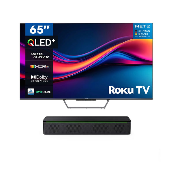 Metz 65MQF7500ZUK 65 Inch 4K UHD HDR QLED Smart TV with S60 Portable Bluetooth Speaker Bundle 65 Inch