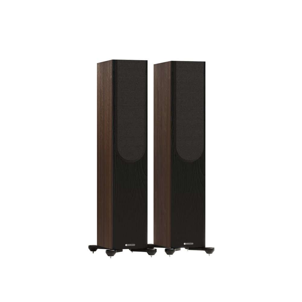 Mission 778X Integrated Amplifier Black with Monitor Audio Bronze 300 7G Floorstanding Speakers Walnut Pair HiFi Package Walnut