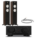 Mission 778X Integrated Amplifier Black with Monitor Audio Bronze 300 7G Floorstanding Speakers Walnut Pair HiFi Package Walnut