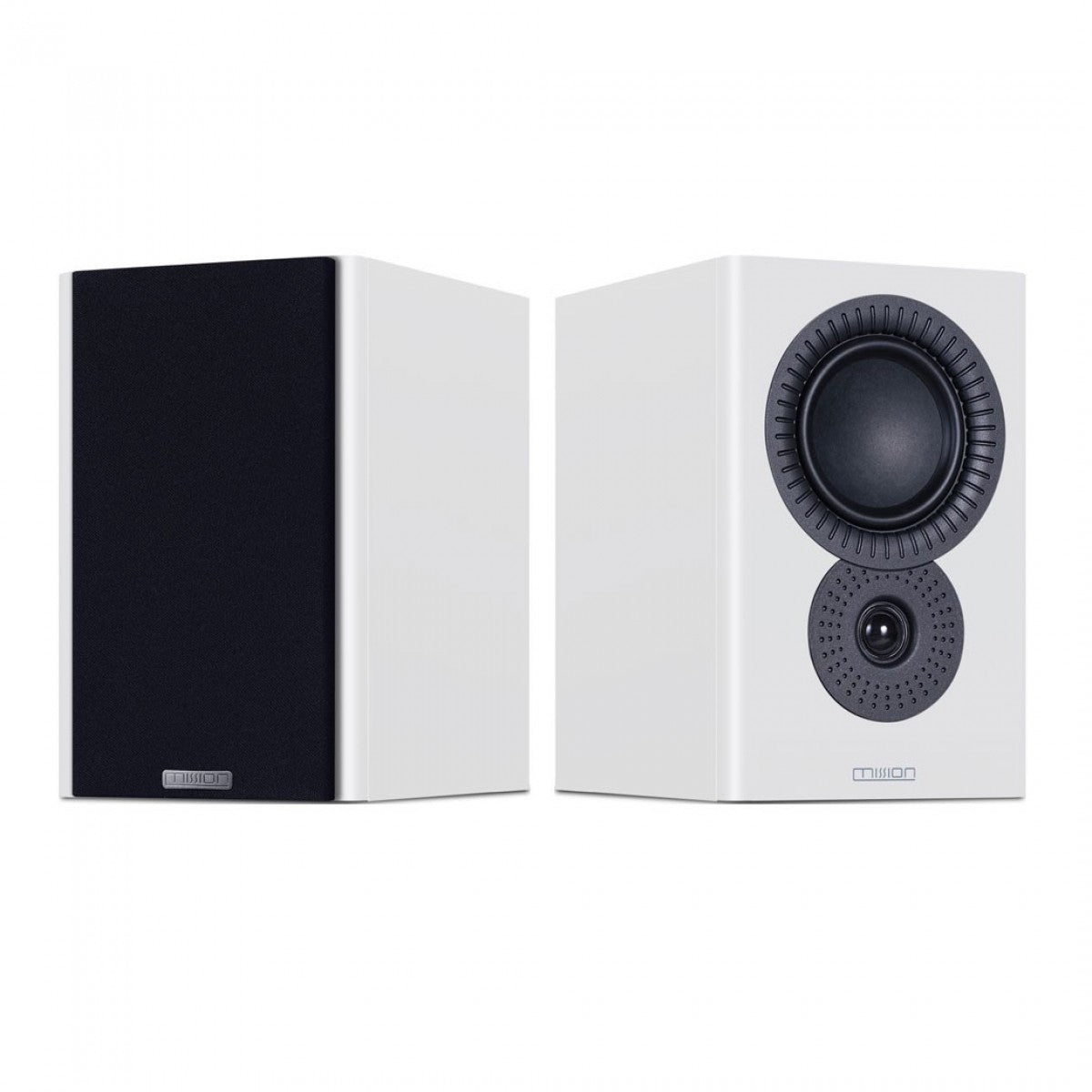 Mission 778X Integrated Amplifier Silver with LX-2 MKII Bookshelf Speakers White Pair HiFi Package Silver