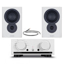 Mission 778X Integrated Amplifier Silver with LX-2 MKII Bookshelf Speakers White Pair HiFi Package Silver