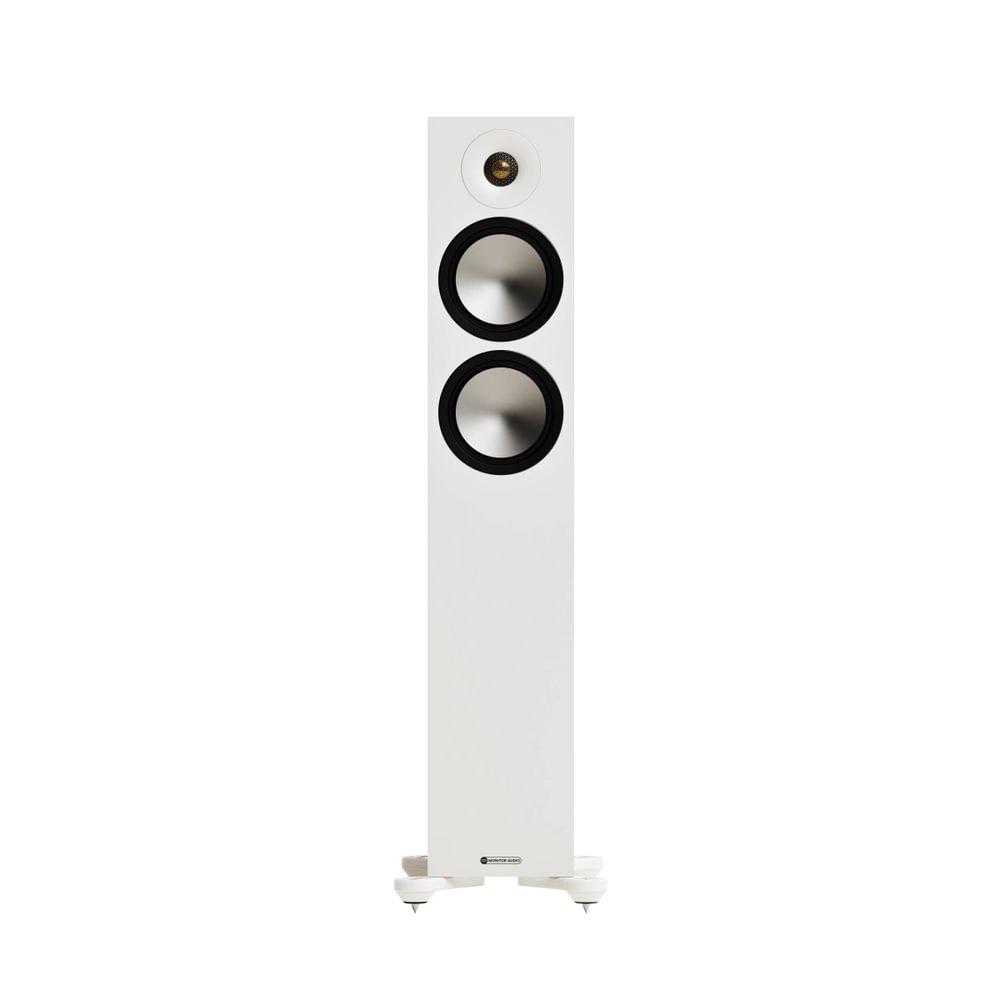 Mission 778X Integrated Amplifier Silver with Monitor Audio Bronze 300 7G Floorstanding Speakers White Pair HiFi Package Silver