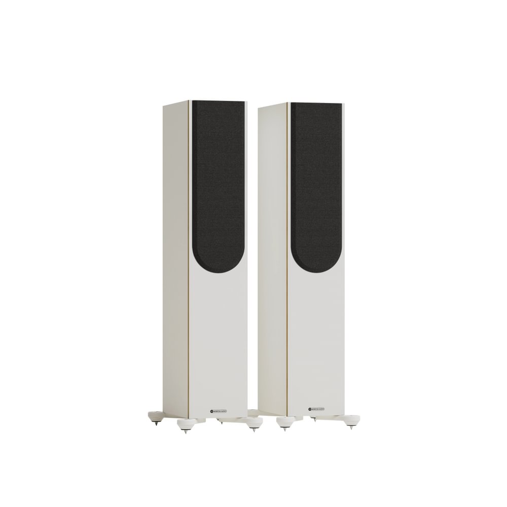 Mission 778X Integrated Amplifier Silver with Monitor Audio Bronze 300 7G Floorstanding Speakers White Pair HiFi Package Silver