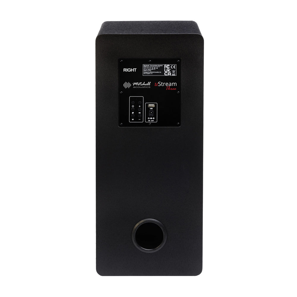 Mitchell Acoustics uStream Three Active Stereo Wireless Bookshelf Speakers Pair with HDMI Black