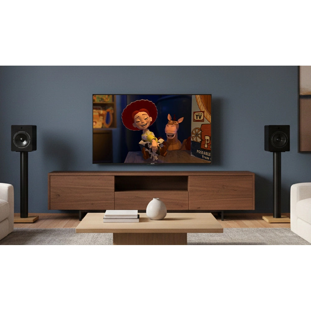 Mitchell Acoustics uStream Two Active Stereo Bookshelf Speakers with uStream Floor Stands Pair - Black