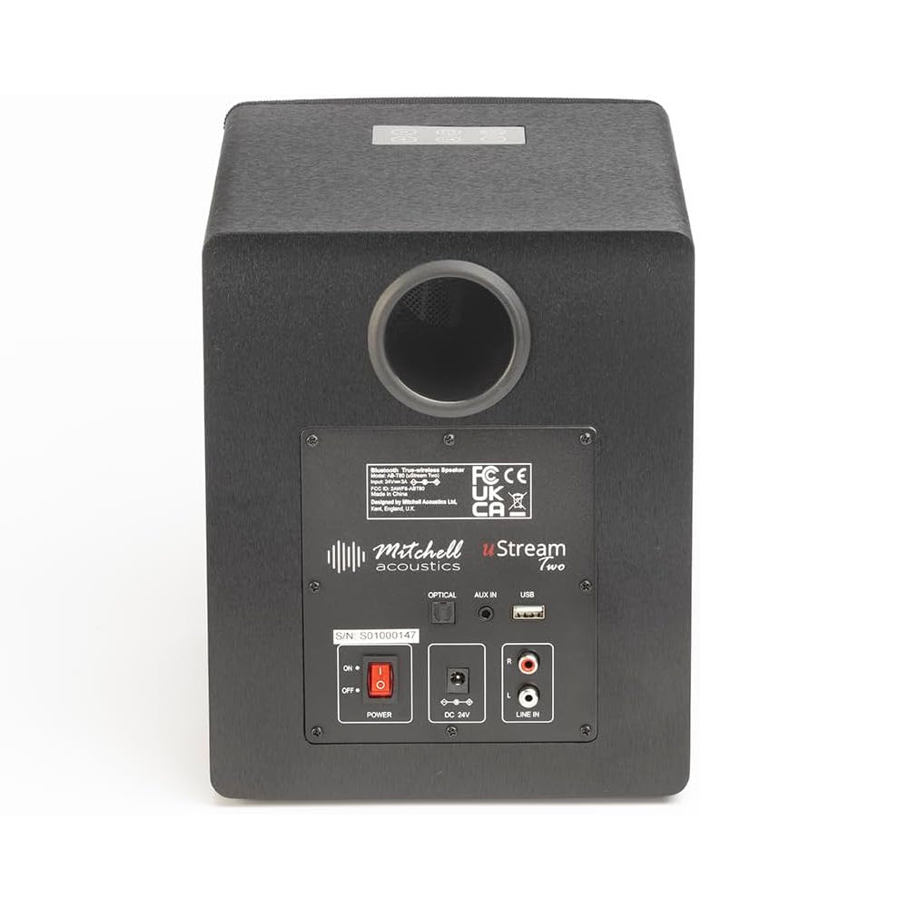 Mitchell Acoustics uStream Two (MK1) True Wireless Active Stereo Bookshelf Speakers with Bluetooth Pair Black