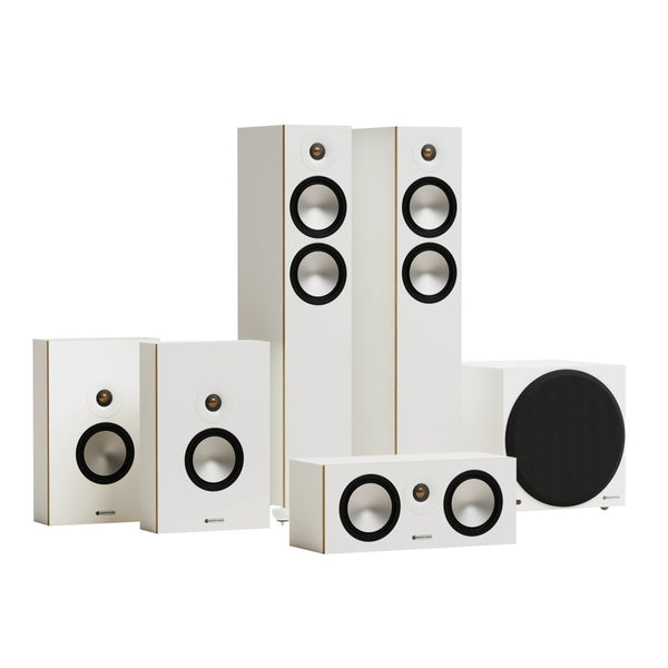 Monitor Audio Bronze 300 7G Series 5.1 Home Cinema Speakers Package White White