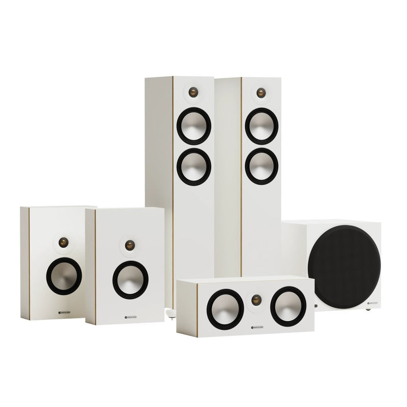Monitor Audio Bronze 300 7G Series 5.1 Home Cinema Speakers Package White White