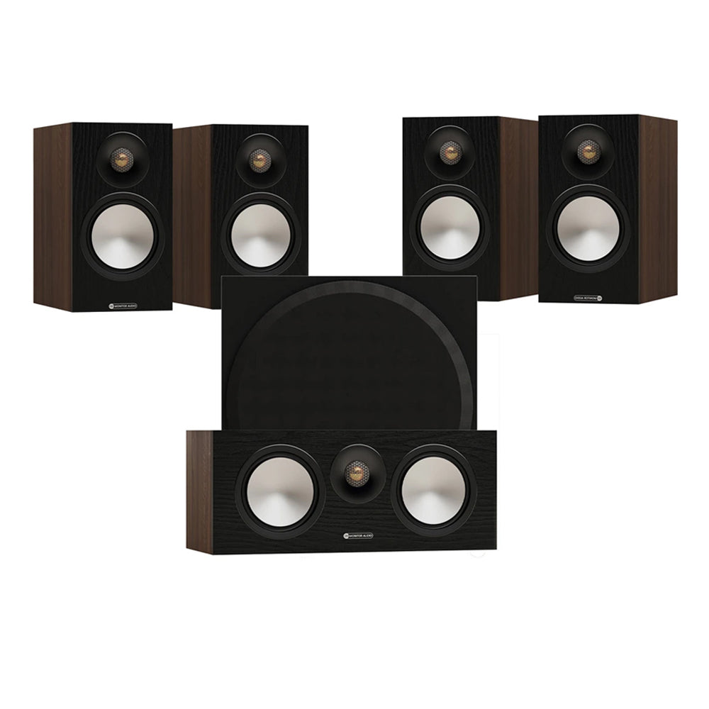 Monitor Audio Bronze 50 7G 5.1 Home Cinema Speaker Package – Walnut Walnut
