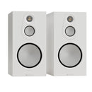 Marantz Model 70 Amplifier Silver with Monitor Audio Silver 100 8G Bookshelf Speakers Pair White HiFi Package
