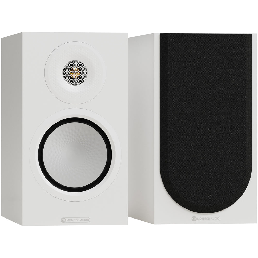 Monitor Audio Silver 50 8G Two-Way Bookshelf Speakers Pair Satin White White