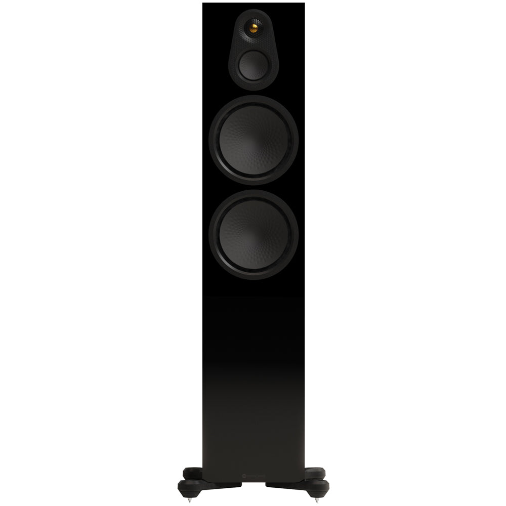 Monitor Audio Silver 500 8G 3-Way Floorstanding Speakers Pair High Gloss Black Black