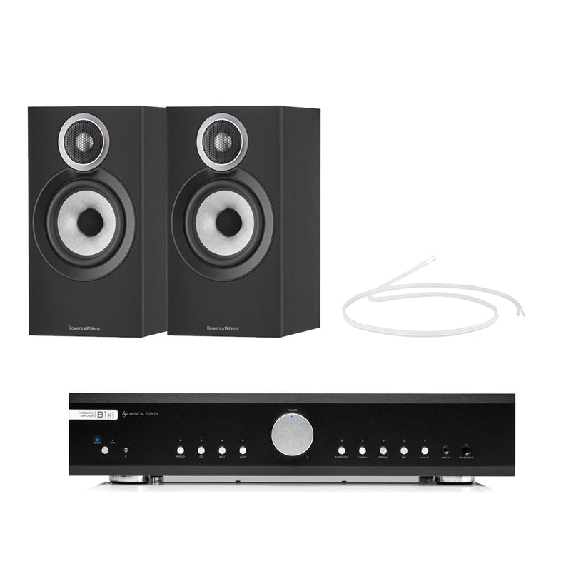 Musical Fidelity B1xi Integrated Amplifier with Bowers & Wilkins 607 S3 Bookshelf Speakers Pair Black