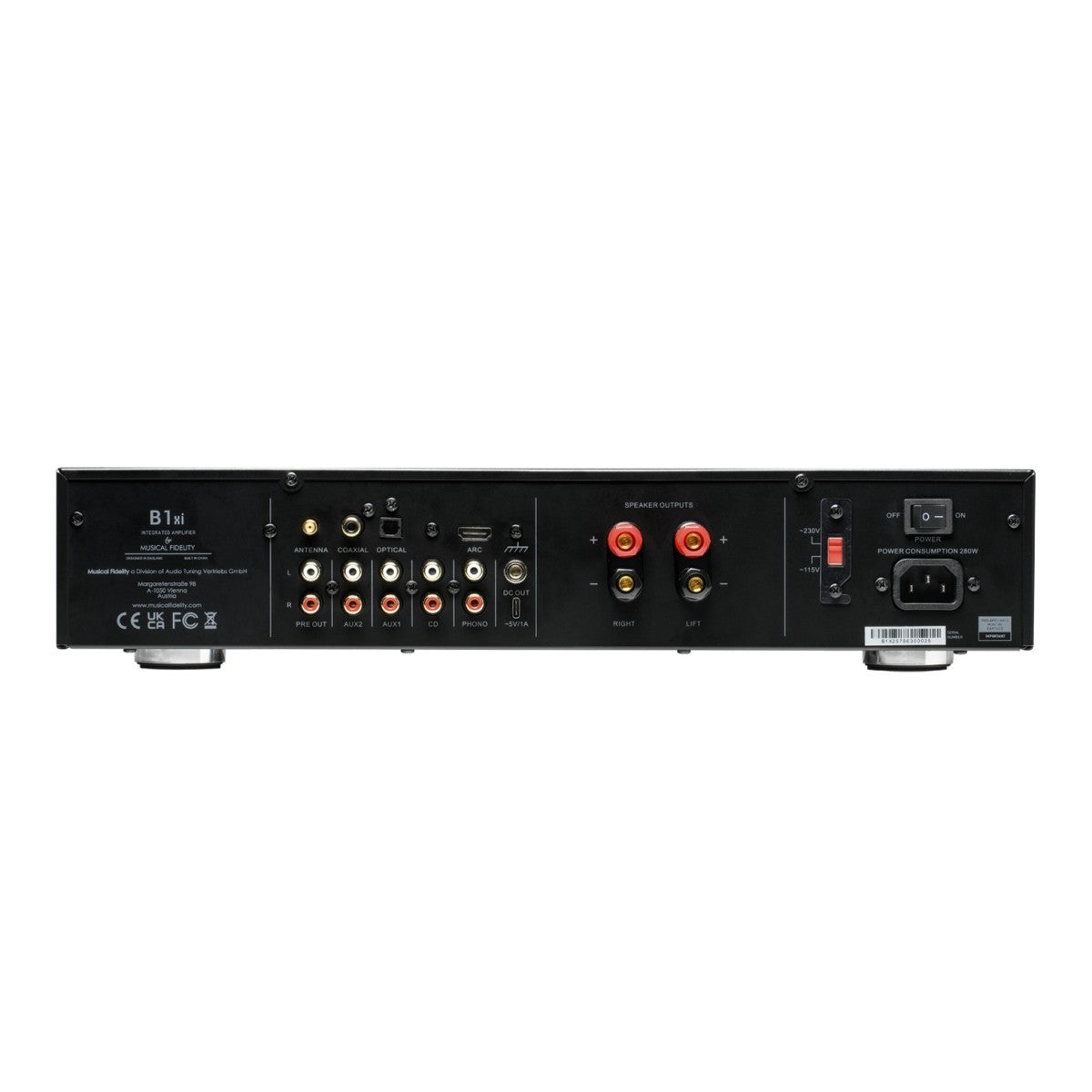Musical Fidelity B1xi Integrated Amplifier with JBL 4309 Studio Monitor Bookshelf Speakers Walnut Pair Walnut