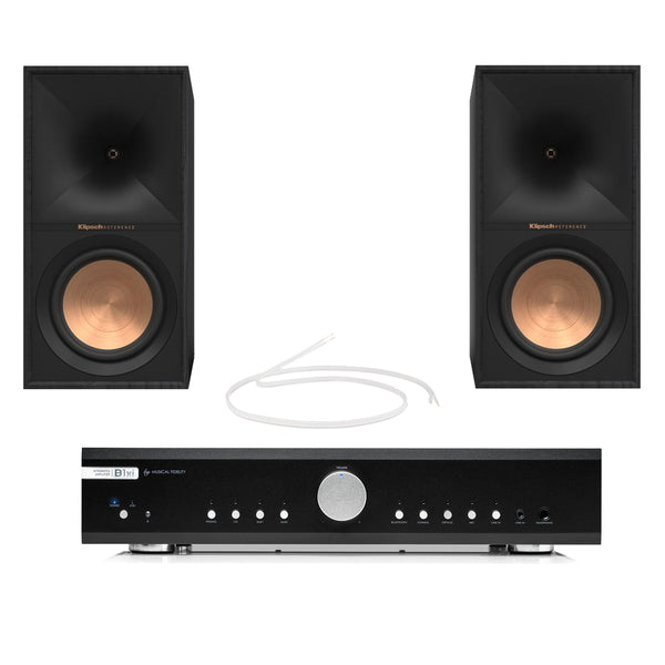 Musical Fidelity B1xi Integrated Amplifier with Klipsch R-60M Bookshelf Speakers Black HiFi Package