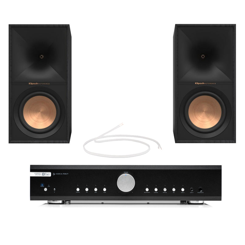 Musical Fidelity B1xi Integrated Amplifier with Klipsch R-60M Bookshelf Speakers Black HiFi Package