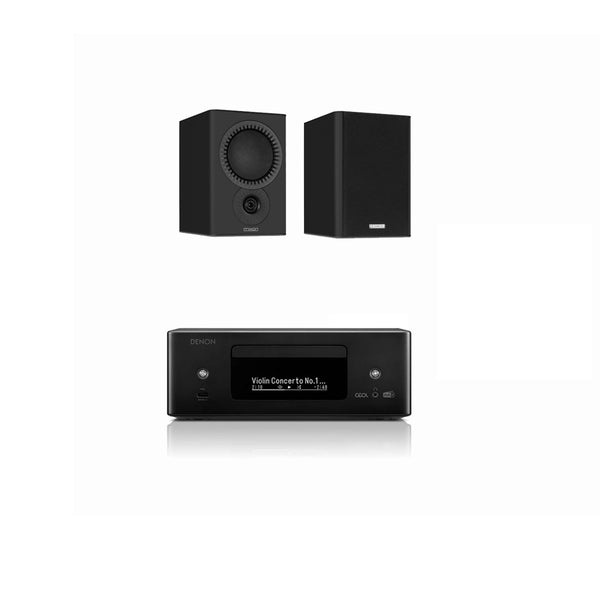Denon CEOL RCD-N12 DAB+ Hi-Fi System & Mission QX2 MKII Speakers Pair Black