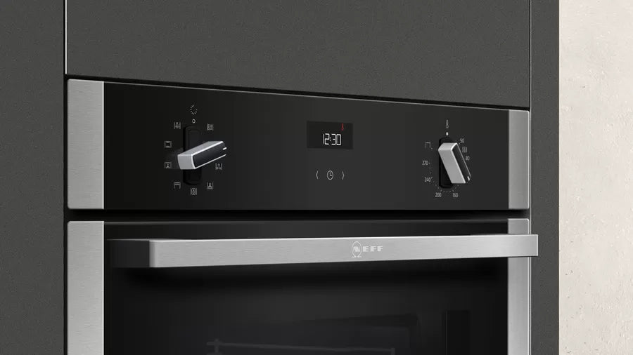NEFF B1ACE4HN0B N50 Electric CircoTherm Single Oven Black Steel Black