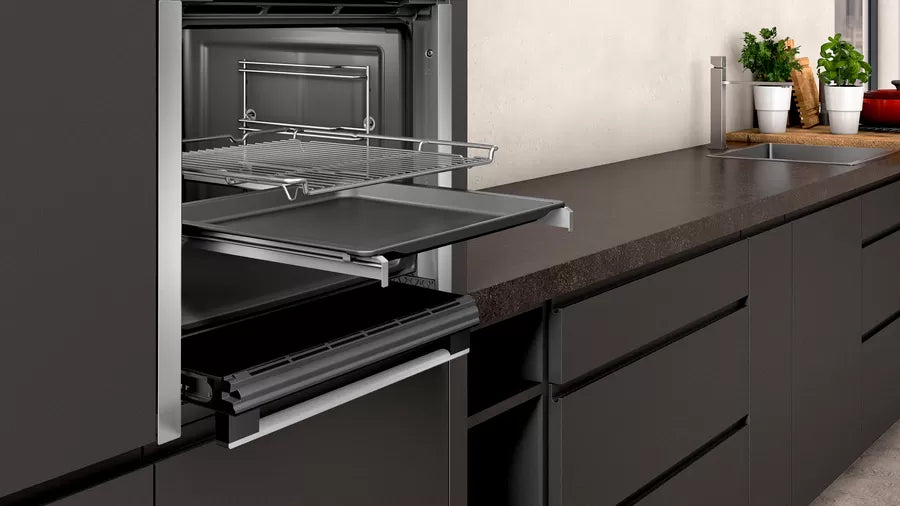 Neff B3ACE4HN0B Slide & Hide Built In Electric Single Oven Stainless Steel Stainless Steel