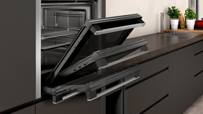 Neff B3ACE4HN0B Slide & Hide Built In Electric Single Oven Stainless Steel Stainless Steel