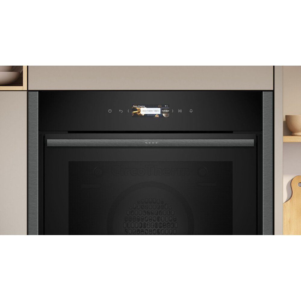 Neff B54CR31G0B N70 Slide and Hide Built-In Electric Single Oven Graphite Grey Graphite Grey