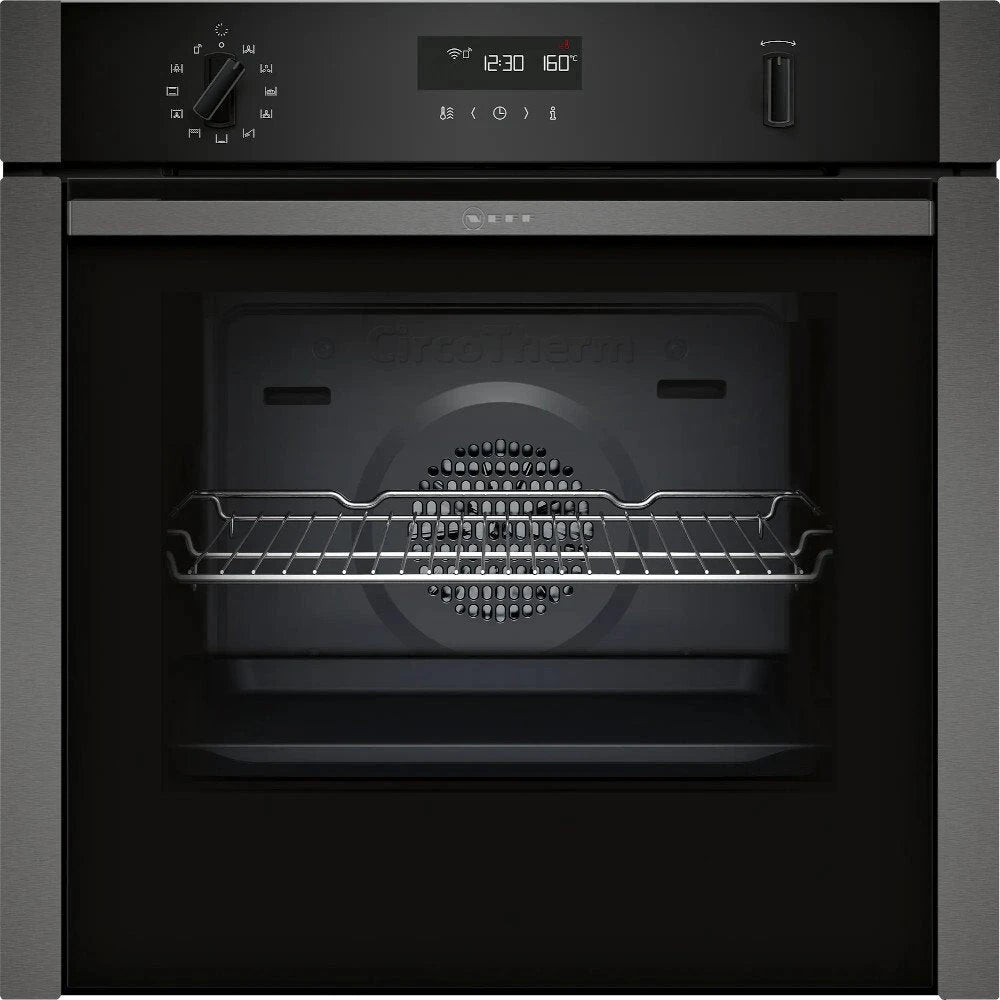 Neff B6ACH7HG0B N50 Built In Slide and Hide Pyrolytic 60cm Single Oven Graphite Grey