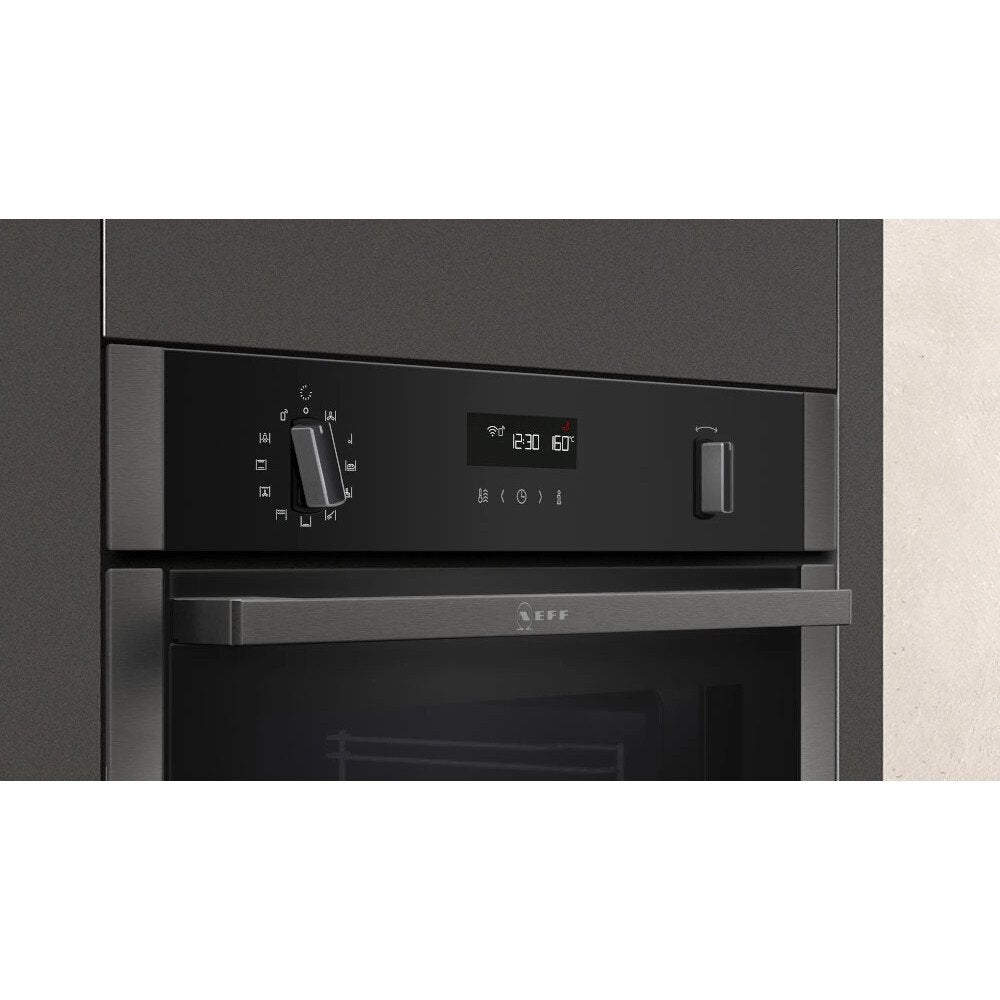 Neff B6ACH7HG0B N50 Built In Slide and Hide Pyrolytic 60cm Single Oven Graphite Grey