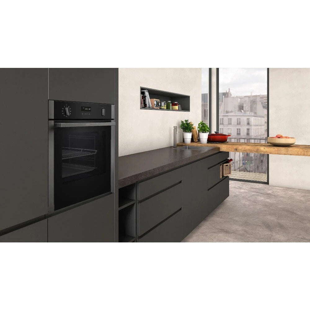 Neff B6ACH7HG0B N50 Built In Slide and Hide Pyrolytic 60cm Single Oven Graphite Grey