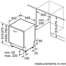 Neff S197YCX05G N70 Fully Integrated Full Size Zeolith Smart Dishwasher with 14 Place Settings
