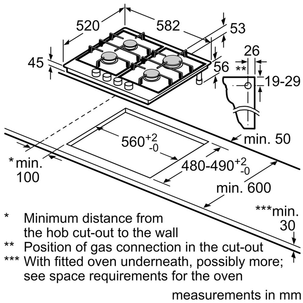Neff T26CIP8N0 N70 Flame Select 60cm Gas Hob in Stainless Steel